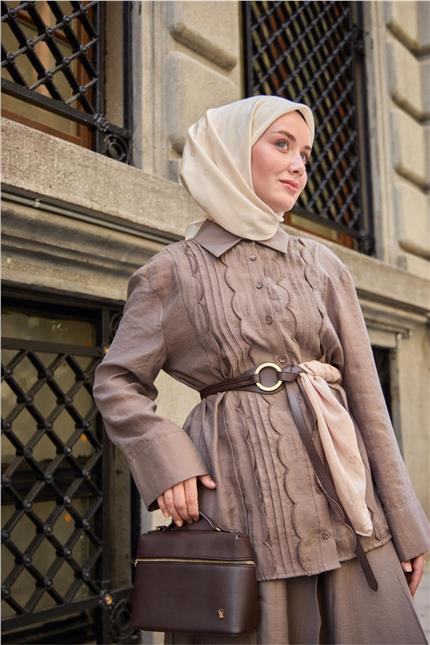 Monogram Pamuk İpek Eşarp 130001-14