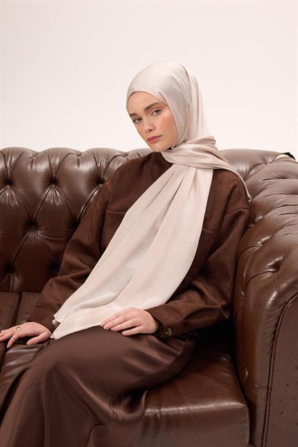 Silk Home Janjan Tek Taraflı Şal Parlak Dokulu Bej 75x200