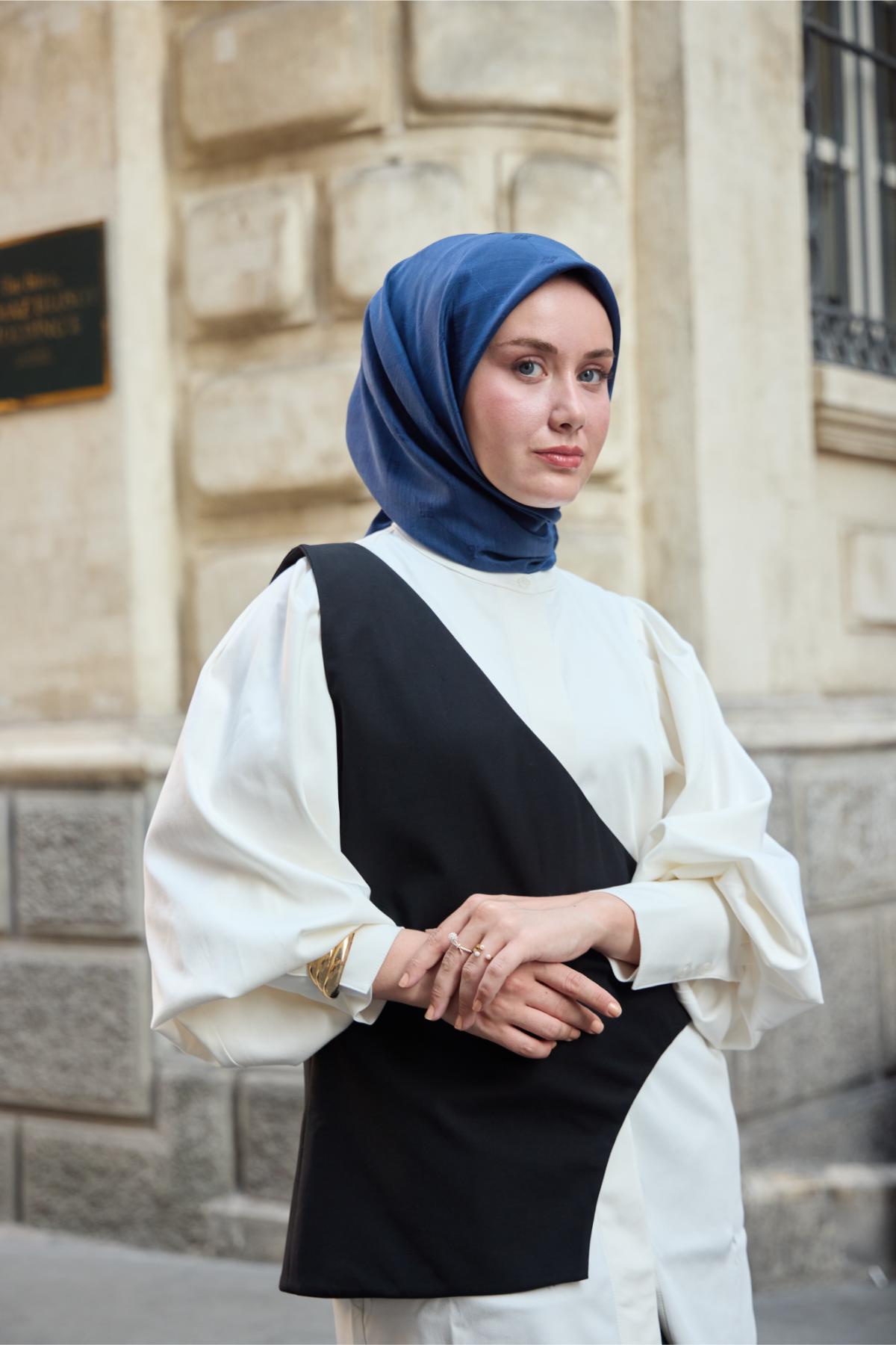 Silk Home EşarpMonogram Pamuk İpek Eşarp 130001-08