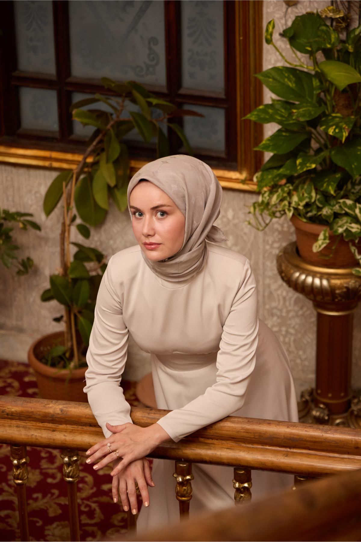 Silk Home EşarpMonogram Pamuk İpek Eşarp 130001-12