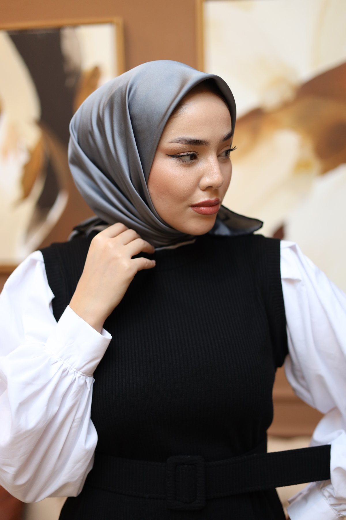 Silk Home Düz Micro Saten Eşarp 28010-03