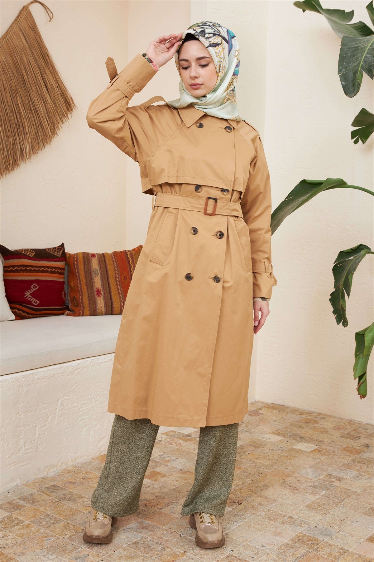 Silk Home Gadget Trençkot Camel T10015-01