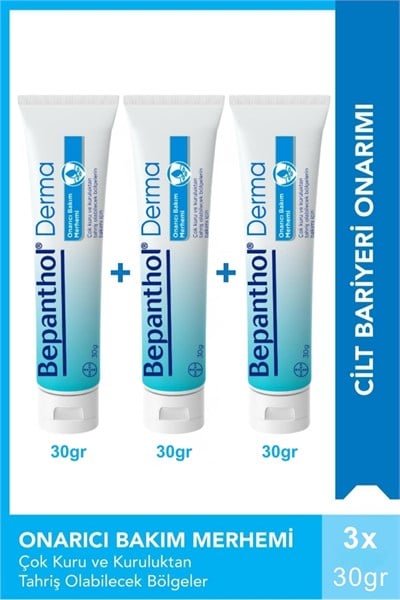 Bepanthol Derma Onarıcı Bakım Merhemi 30 gr x 3 Adet