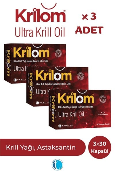 Krilom Ultra Krill Oil 30 Yumuşak Kapsül x 3 Adet