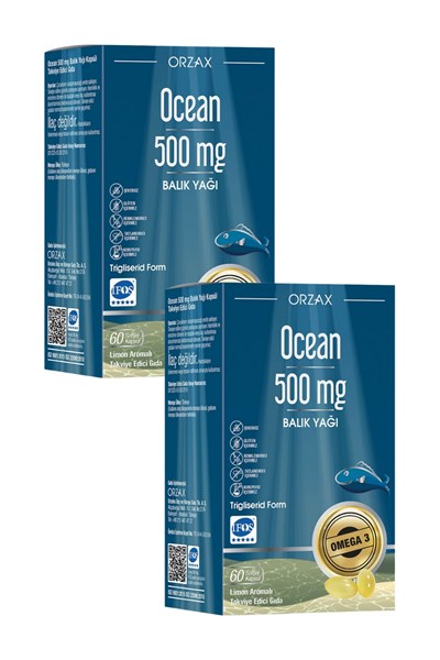 Ocean 500 Mg Balık Yağı 60 Kapsül x 2 Adet