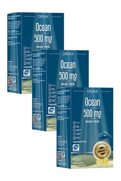 Ocean 500 Mg Balık Yağı 60 Kapsül x 3 Adet