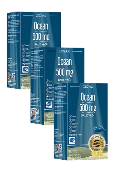 Ocean 500 Mg Balık Yağı 60 Kapsül x 3 Adet