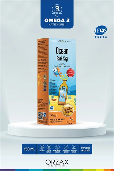 Ocean Portakal Aromalı Balık Yağı 150 ml