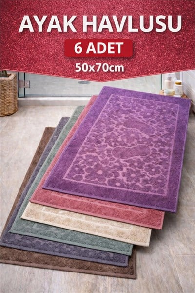 Ayak Havlusu 6lı Pamuk 50x70