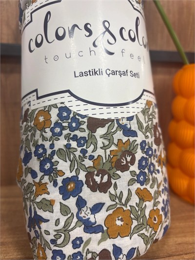 Colors Çift Kişilik Çiçekli Lastikli Çarşaf Seti 160x200+30