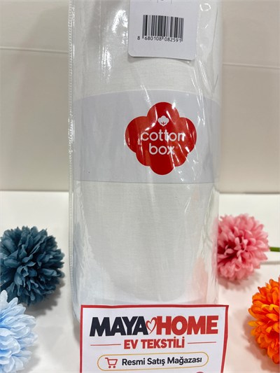 Cotton Box Beyaz Battal Çift Kişilik Lastikli Çarşaf Seti 180x200