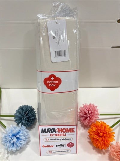 Cotton Box Deluxe Krem Tensel Çift Kişilik Lastikli Çarşaf Seti 160x200+30