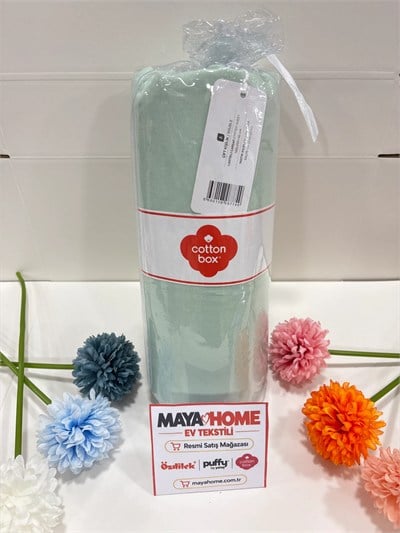 Cotton Box Deluxe Yeşil Tensel Çift Kişilik Lastikli Çarşaf Seti 160x200+30