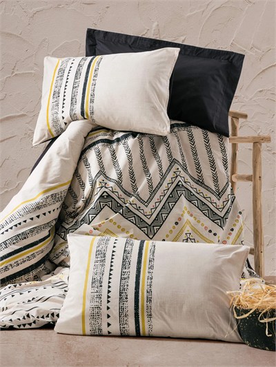Cotton Box Ethnic Çift Kişilik Nevresim Takımı Elvira Siyah