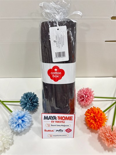Cotton Box Koyu Kahve Battal Çift Kişilik Lastikli Çarşaf Seti 180x200