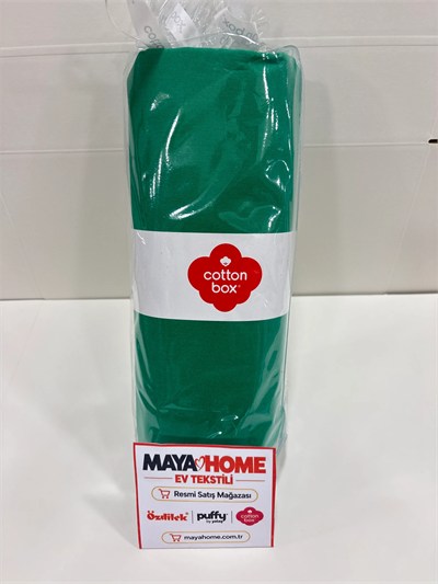 Cotton Box Koyu Yeşil Çift Kişilik Lastikli Çarşaf Seti 160x200+30