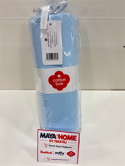Cotton Box Mavi Çift Kişilik Lastikli Çarşaf Seti 160x200+30