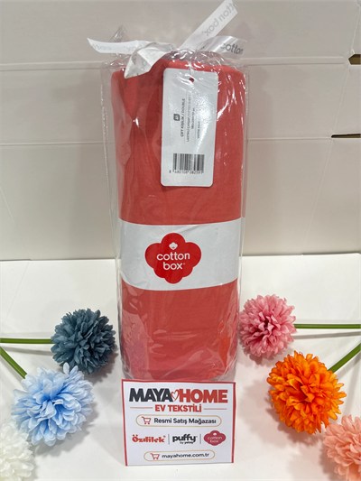 Cotton Box Mercan Battal Çift Kişilik Lastikli Çarşaf Seti 180x200