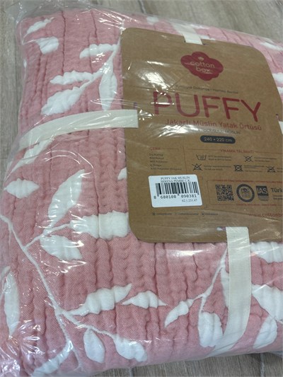 Cotton Box Müslin Pembe 6 Kat Yatak Örtüsü Jakarlı 240x220cm