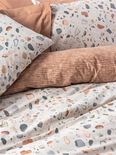 Cotton Box Oniks Karamel Çarşafı Lastikli Tek Kişilik Nevresim Takımı