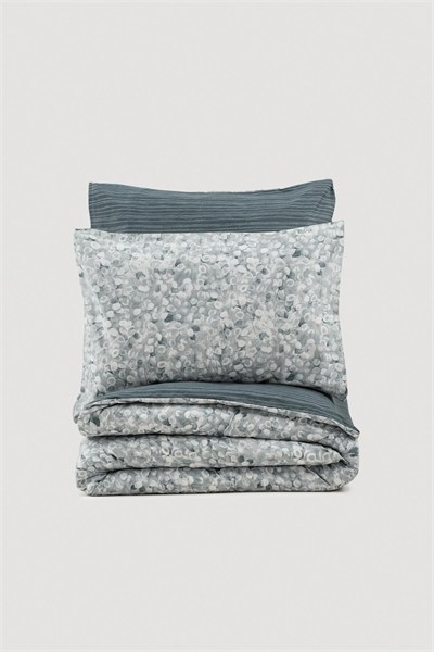 Cotton Box Tek Kişilik Lastikli Çarşaflı Nevresim Takımı Molly Antrasit