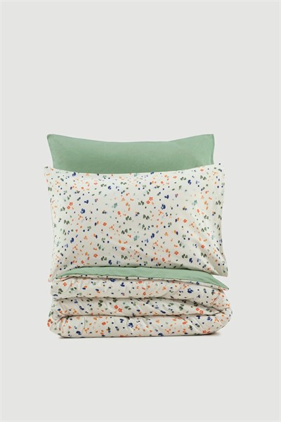 Cotton Box Tek Kişilik Lastikli Çarşaflı Nevresim Takımı Lola Yeşil