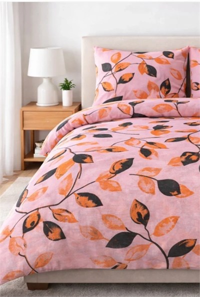 Maya Concept Ivy Orange Lastikli Tek Kişilik Nevresim Takımı