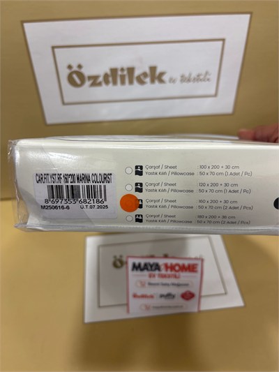Özdilek Marina Mavi Çift Kişilik Lastikli Çarşaf Seti 160x200+30