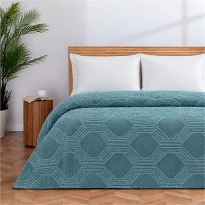 Özdilek Trendy Atlantik Yeşil Art Deco Çift Kişilik Battaniye 220x240