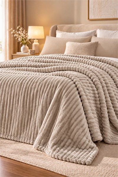 Puffy Sova Kum Beji Tek Kişilik Wellsoft Battaniye 160x220