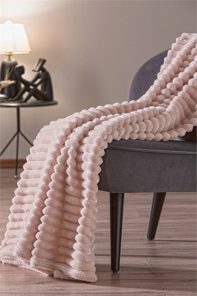Puffy Sova Pudra Pembe Tek Kişilik Wellsoft Battaniye 160x220