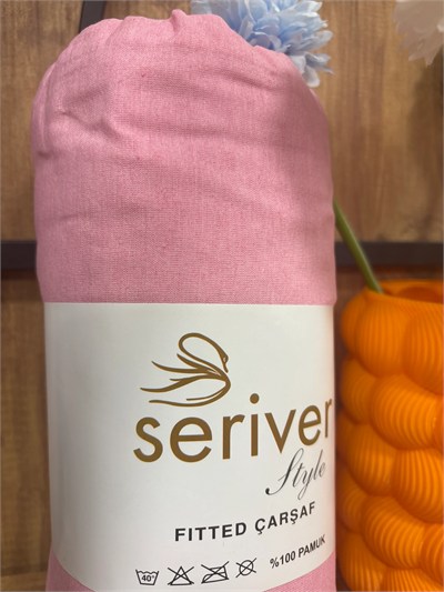 Seriver Çift Kişilik Pembe Lastikli Çarşaf Seti 160x200+30