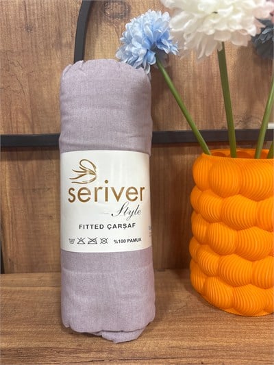 Seriver Tek Kişilik Açık Mürdüm Lastikli Çarşaf Seti 100x200+30