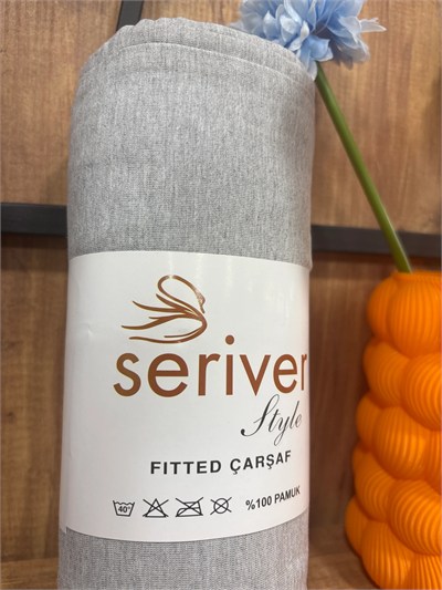Seriver Tek Kişilik Gri Lastikli Çarşaf Seti 100x200+30