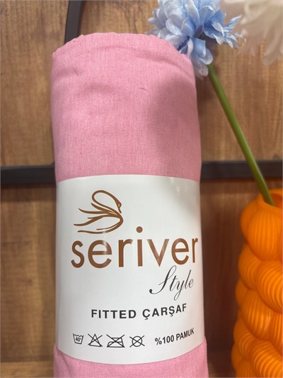 Seriver Tek Kişilik Pembe Lastikli Çarşaf Seti 100x200+30