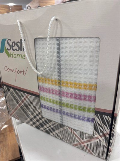 Sesli Comfort Beyaz Pembe Mor Yeşil Sarı Skoç Pamuk Örme Battaniye 200x220 Çift Kişilik Battal
