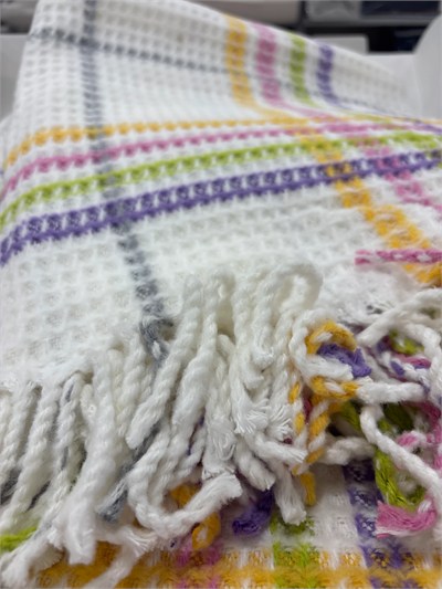 Sesli Comfort Beyaz Pembe Mor Yeşil Sarı Skoç Pamuk Örme Battaniye 200x220 Çift Kişilik Battal