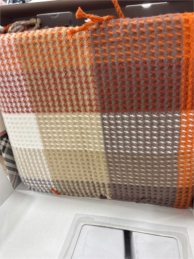 Sesli Comfort Kahve Ekose Skoç Pamuk Örme Battaniye 200x220 Çift Kişilik Battal