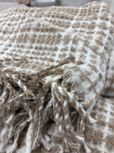 Sesli Comfort Kahve Pötikare Ekose Skoç Pamuk Örme Battaniye 200x220 Çift Kişilik Battal