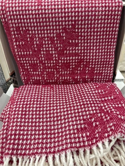 Sesli Comfort Kırmızı Skoç Pamuk Örme Battaniye 200x220 Çift Kişilik Battal