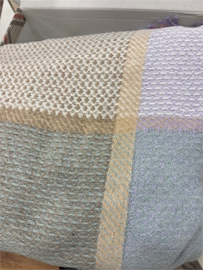 Sesli Comfort mavi Mor Sarı Skoç Pamuk Örme Battaniye 200x220 Çift Kişilik Battal
