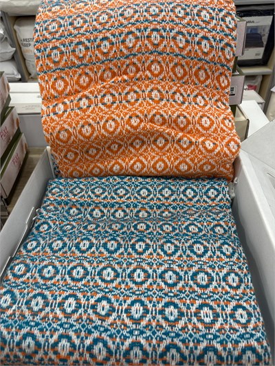 Sesli Comfort Turuncu Turkuaz Skoç Pamuk Örme Battaniye 200x220 Çift Kişilik Battal
