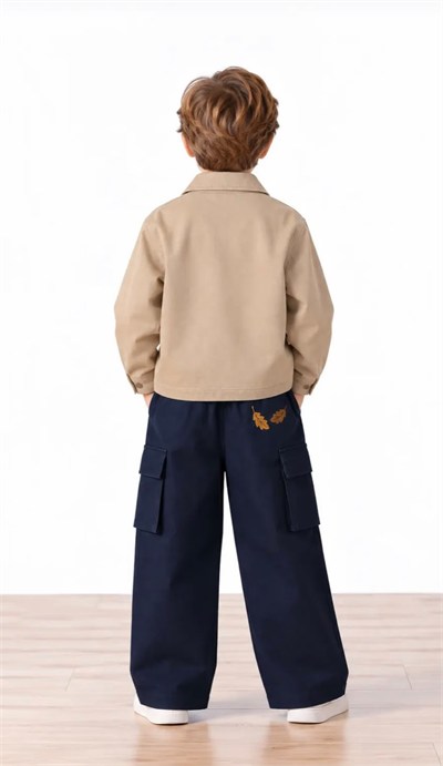Miela Kids Çocuk Kargo Bol Paça Pantolon - Lacivert