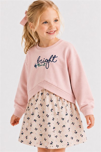 Zeyland Kız Çocuk Sweat Elbise - Pembe