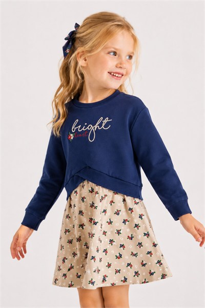 Zeyland Kız Çocuk Sweat Elbise - Lacivert