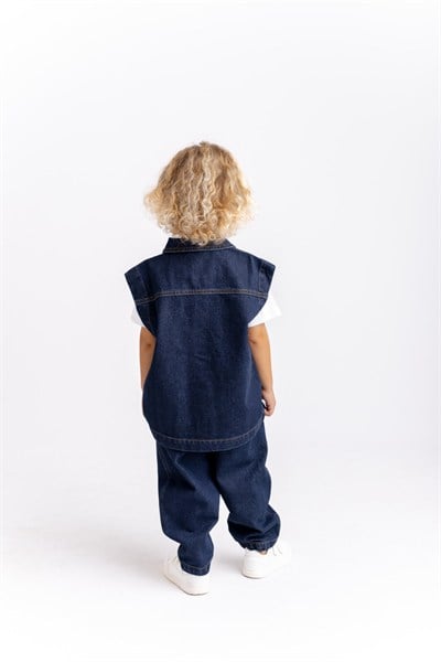 Oliven the Kid ÇOCUK KOT YELEKLİ TAKIM MAVİ