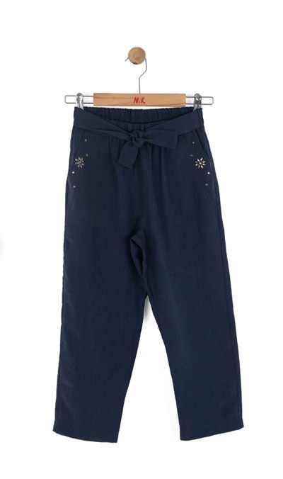 KIZ ÇOCUK CASHMERE TAŞLI 3LÜ TAKIM LACİVERT