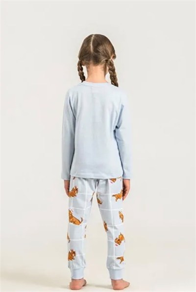 Kız Çocuk Forever Yazılı Pijama Takımı - Mavi