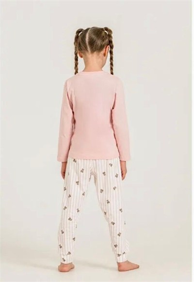 Kız Çocuk Sweat Pijama Takımı - Pembe