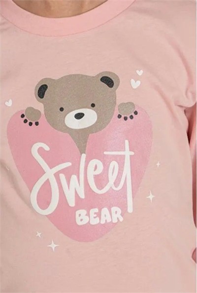 Kız Çocuk Sweat Pijama Takımı - Pembe